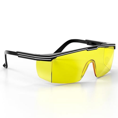 xaegistac Anti Fog Safety Glasses with Side Shields | UV400 Protective Eyewear,Impact Resistant Safety Goggles for Men Women - color: Amber Lens and Black Frame