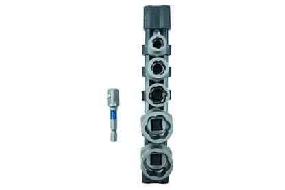 Century Drill & Tool 6 Piece Bolt Extractor Expansion Set 73426; aggressively grips damaged bolts and fasteners, impact ready socket adapter included - size: Expansion Set