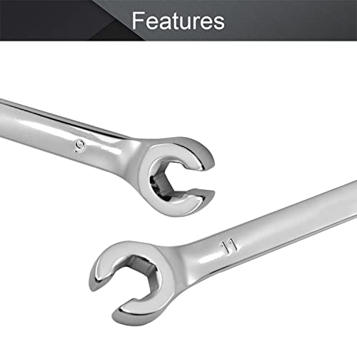 Utoolmart Flare Nut Wrench, 9mm x 11mm Metric Double Open End, 2Pcs - color: 2pcs, size: 9x11mm
