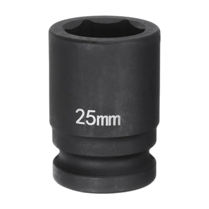 HARFINGTON 6-Point Impact Socket 3/4" Drive 25mm Metric 40Cr Alloy Steel Spindle Axle Nut Impact Socket - size: 25mm