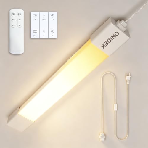 LED Tube Light Fixture with Plug Under Cabinet Lighting Dimming and Color With Remote wireless wall switch 36 inch 25W 2500LM 3000-6500K adjustable LED Tube Light Fixture for Cabinet Closet Office - size: 36 inch