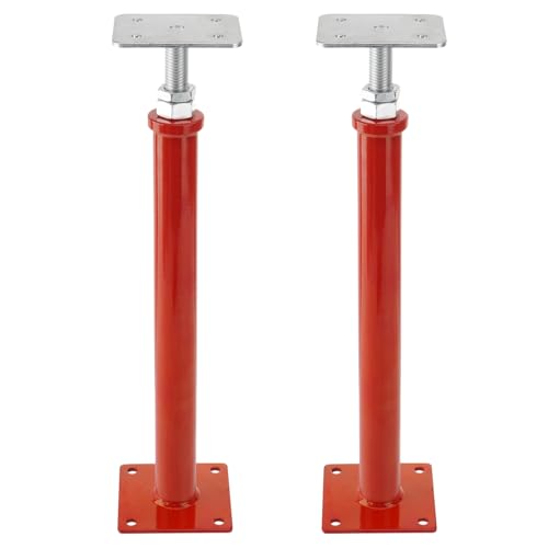 Screw Jacks Home Leveling, 16.5-20.5" House Floor Jacks 6600lbs | Adjustable Floor Joist Jacks for Crawl Space 2 Pack, Red - size: 2X