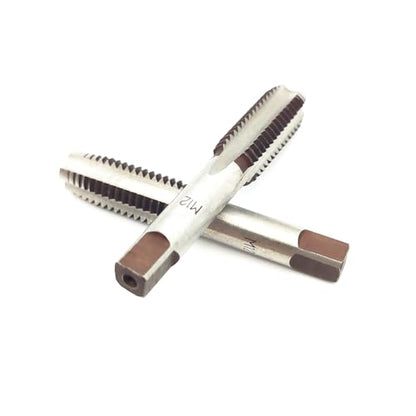 AtticZone M12 x 1.75 Metric Hand Thread Tap, Right Hand, Alloy Tool Steel, 1 Taper Tap, 1 Plug Tap for Metal Working DIY Industrial - size: M12x1.75