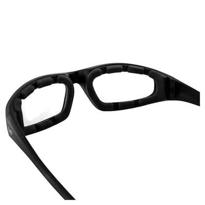 MF MotoFrames Payback Padded Motorcycle Sunglasses Black Frames - color: Black Frame/Clear Lens