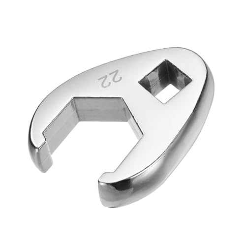 HARFINGTON Drive Crowfoot Wrench 3/8" Drive 22mm Metric Fractional Crowfoot Flare Nut Wrench 40Cr Chrome Plated Open End Crowfoot Wrench for Mechanics Automotive Repair Work - size: 22mm