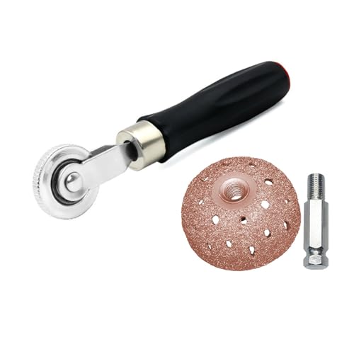 Complete tire repair set with metal grinding tool and ergonomic roller (compatible with all vehicle types tire patches) - color: F