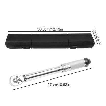 1/4-Inch Drive Torque Wrench – 3-33Nm Automotive Tire Torque Wrench | With 72-Tooth Ratchet, Dual-Direction Click Alarm, Round Tube Design For Car Repair, Bicycle, Motorcycle Maintenance