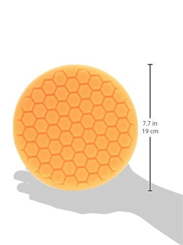 Chemical Guys, Self-Centered Hex-Logic Medium-Heavy Cut Pad, Orange, 7.5 in | Self-centering medium-heavy foam pad cuts swirls and scratches, fits 6 in plates on dual-action polishers - size: 7.5 Inch Pad (1 Pack), style: Heavy Cutting