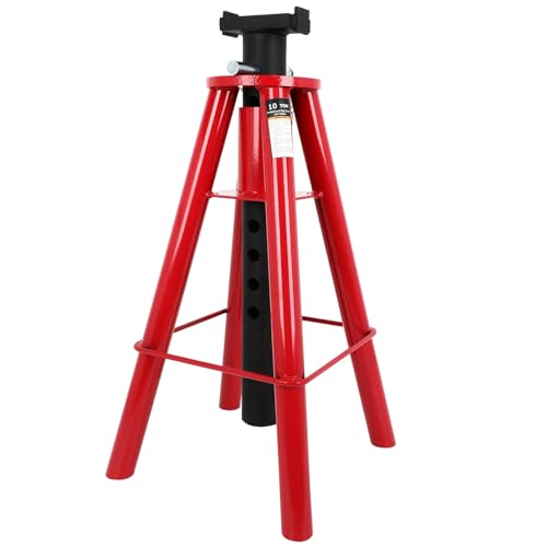 cciyu Pin-Type Jack Stands Heavy Duty Steel 10 Ton (20,000 lbs) Capacity | Adjustable Height 30" to 48" for Cars Trucks, Trailers, Equipment in garages，Agricultural, Industrial