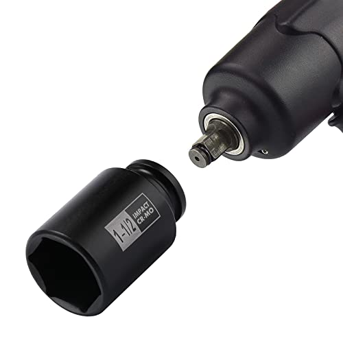 Mayouko 7PCS 1/2 Inch Drive Deep Impact Socket Set, 1-3/8" - 1-3/4", Spindle Axle Nut Sockets, SAE, Deep, 6-Point, CR-MO - size: 1.375" - 1.75" (7 Pieces)