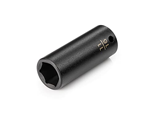 TEKTON 3/8 Inch Drive x 11/16 Inch Deep 6-Point Impact Socket | SID13017 - size: 11/16-Inch, style: Deep