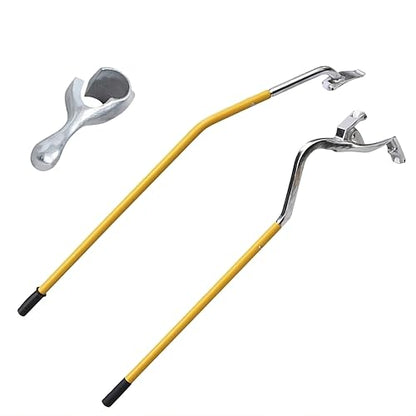 PENSUN 3PCS Tire Mount Demount Tool Fit for Car Repairing (Yellow) | 17.5" to 24.5" Tire Changing Tool with Extra Bead Keeper, Tubeless Truck Bead Breaker Manual Tire Changing Tools