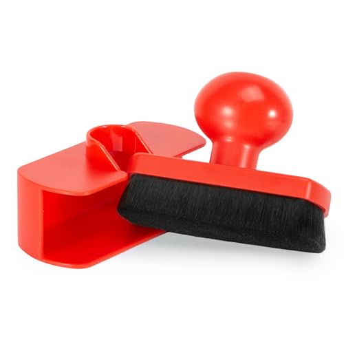 UNIMEIX Tire Shine Applicator Brush Large Vegan Tire Shine Brush with Storage Stand for Vehicles Tire Shine Polish Wax and Car Wash (Red) - color: Red