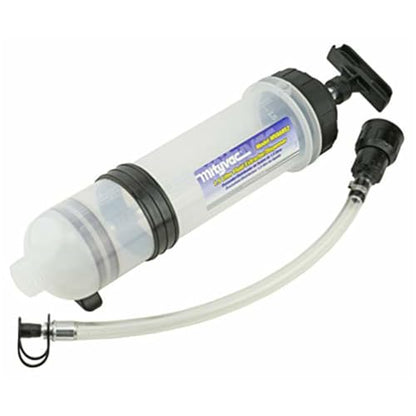Mityvac MVA6852 1.5 Liter Fluid Evacuator Extractor and Dispensing Syringe, Twist-valve, Dual-seal Piston, MVA7218 Rubber ATF Adapter, For Master Cylinders, Transaxles, Power Steering and Coolant - style: MVA6852