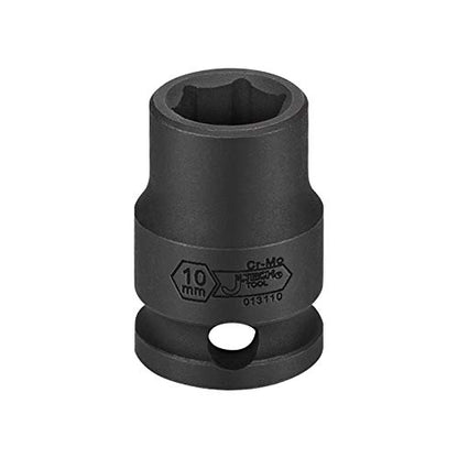 Jetech 3/8 Inch Drive 10mm Standard Impact Socket, Heat-Treated Chrome Molybdenum Alloy Steel, 6-Point Design, Metric, Anti-Rust Finish for Pneumatic & Electric Impact Wrench - size: 10mm