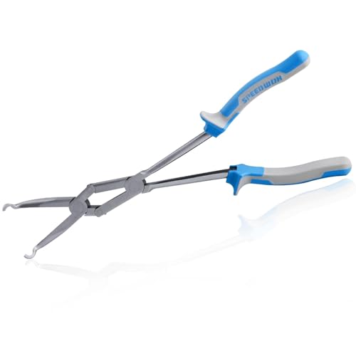 SPEEDWOX 13-Inch Long Reach Double Joint Ring Nose Plier Long Reach XL Pivot Ring Nose Pliers Hose Grip Pliers 1/3"" Diameter Hose Removal Pliers Hose Pliers for Narrow Spaces and Limited Areas, Blue - style: Small Hose Grip Pliers