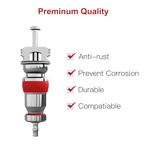 SUNSOUL 102PCS Schrader Tire Valve Cores with 4-Way Valve Core Removal Tool | Easy to Install, Nickel Plated Surface, 100% Leakage Tested, Max 300 PSI, Fits Car, Motorcycle, ATV, RV, Bicycle