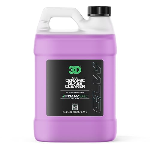 3D SiO2 Ceramic Glass Cleaner, GLW Series | Water & Rain Repellent | All-Weather Protective Ceramic Glass Cleaner | Safe for Tinted, Non-Tinted Windows & Mirrors | DIY Car Detailing | 64 oz - size: 64 Fl Oz (Pack of 1)