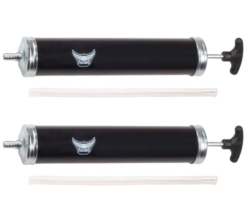 Mytee Products 2 Pack 16 Oz Steel Oil Suction Gun with 12" Vinyl Hose, Manual Oil Change Syringe - Heavy Duty Automotive Fluid Extractor Pump for Engine Oil, Gear Oil & Lubricants - size: 2 - Pack