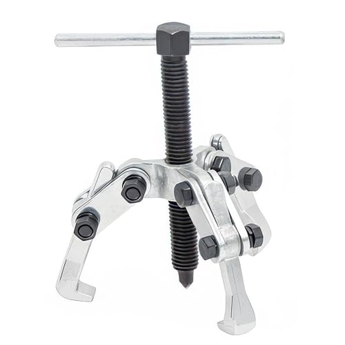 3 Jaw 2.25in/60mm Universal Bearing Gear Pullers | Heavy Duty Extractor Tool, High Carbon Steel Puller, Adjuestable Removal Kit Type for Bearings/Flywheels/Pulleys Remove - size: Mini 3Jaw 0.4-2.25 In