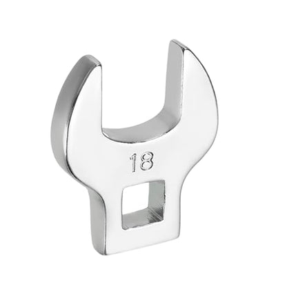 HARFINGTON Drive Crowfoot Wrench 3/8 Inch 18mm Metric Flare Nut Wrench CR-V Steel Electroplating Open End Crowfoot Spanner for Automotive Repair Mechanics, Bright Silver - size: 3/8 Inch x 18mm
