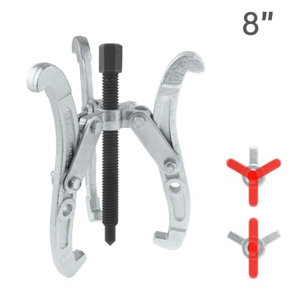ChgImposs 8 Inch 3-Jaw Gear Puller, 2 Jaw 3 Jaw Puller for Pulley Gears Bearings and Flywheels, Heavy Duty Pulley Puller with Reversible Jaws, High Carbon Steel Removal Tool Bearing Puller Tool - size: 8 Inch