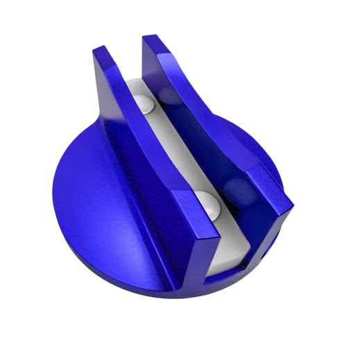 Universal Magnetic Jack Pad, 0.47" Width Slotted Jack Puck Heavy Duty Pinch Weld Frame Rail Protector, Aluminum Grooved Jacking Adapter Automotive Repair Accessories (Blue) - color: Blue