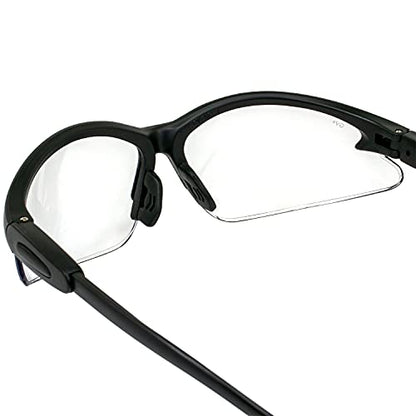 Global Vision Cougar Safety Glasses Nurses Dental Assistant Glasses Shooting Glasses for Women Men Clear Lens (Black) - color: Black