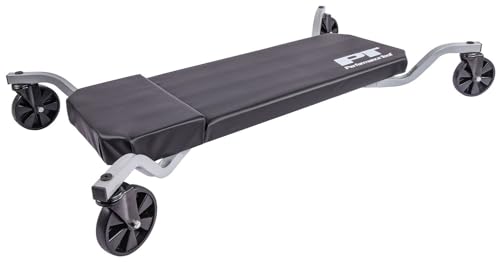 JEGS Oversize X-Frame Creeper | Capacity: 300 Lbs | Frame Dimensions: 45" L x 25" W x 7" H | Deck Dimensions: 38" L x 14" W x 2" H | Ground Clearance: 2.5" | Weight: 19 Lbs | Four Casters