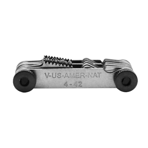 Grip US American National Thread Pitch Gauge MM & SAE Markings - Measures Counts from .25 to 5.5mm and 4 to 42 SAE - 60 Degree Thread Profiles and Locking Devices