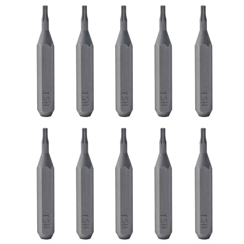 10Pcs Torx Head Screwdriver Bit Set, S2 Steel Magnetic Star Bits, 5/32" Hex Shank, Tamper Resistant, Impact Grade for Drill, Power Driver, Electronics, Home & Automotive Repair(T5) - size: T5