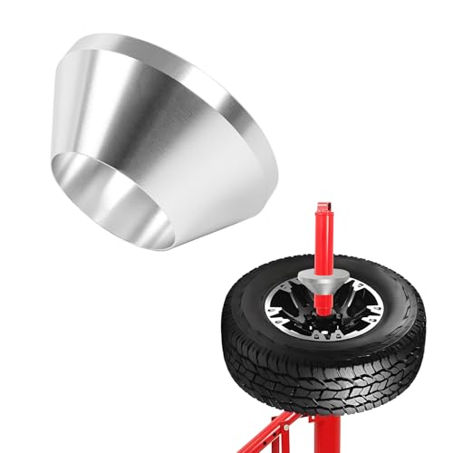 povtii Manual Tire Changer Centering Cone, Aluminum Tapered Automotive Tire Balancer Adapter, Wheel Balancer Hold Down Cone for Cars Trucks, Repair Tool Kit Car Accessories (Silver) - color: Silver