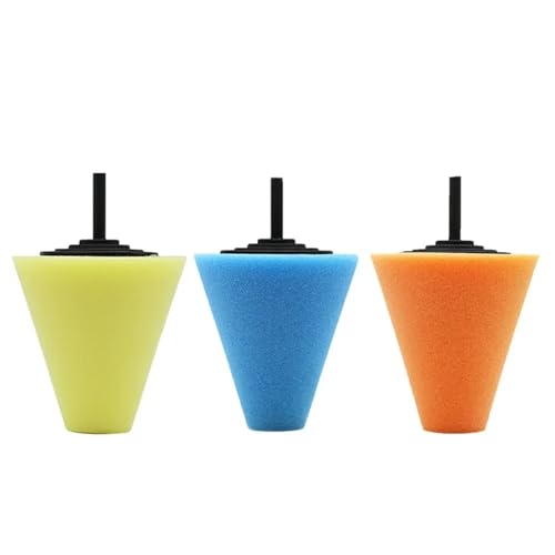 Tire Polishing Sponge Auto Wheel Used for Electric Drill Burnishing Ball Polishing Cone Set Car Hub Buffing Sponge Polishing Kit 3 Pcs