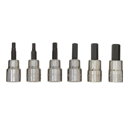 CRAFTSMAN Hex Bit Socket Set, 3/8" Drive, SAE, 6-Piece (CMMT34447) - size: 6PC in, style: 6PC Hex SAE