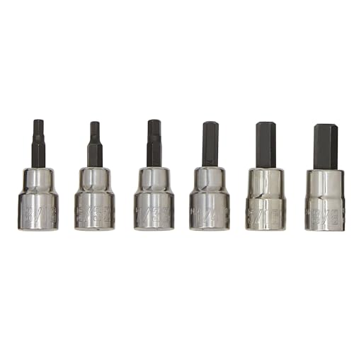 CRAFTSMAN Hex Bit Socket Set, 3/8" Drive, SAE, 6-Piece (CMMT34447) - size: 6PC in, style: 6PC Hex SAE