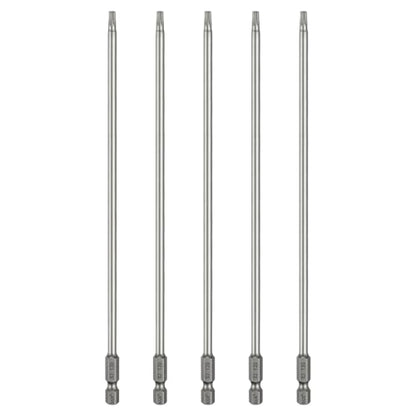 HARFINGTON 5pcs T20 Torx Head Screwdriver Bit 1/4" Hex Shank 8" (200mm) Long Magnetic No Hole Tip Tamper Proof 6 Point Star Screw Driver Drill Bits S2 Steel Industrial Power Screwdrivers - size: T20 x 8"(200mm)