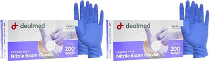 Dealmed Nitrile Exam Gloves Small (200 Count) - Disposable, Latex-Free, Powder-Free, Medical Use (Pack of 2) - color: Purple (Pack of 1), size: Small (Pack of 400)