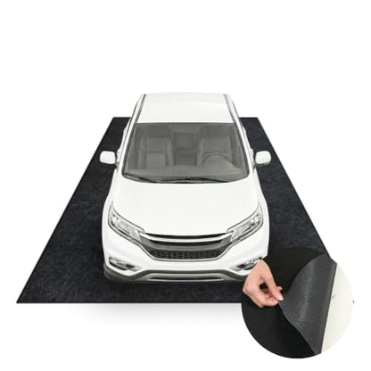 FLEXIMOUNTS 17x8 Ft Extra Large Garage Floor Mat - Waterproof Oil Absorbent Surface, Stay-in-Place Garage Flooring Roll for Under Car (Includes Double Sided Tape) - size: 17' x 8'