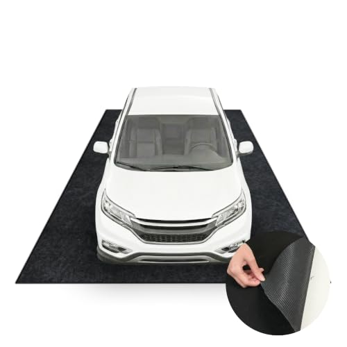 FLEXIMOUNTS 17x8 Ft Extra Large Garage Floor Mat - Waterproof Oil Absorbent Surface, Stay-in-Place Garage Flooring Roll for Under Car (Includes Double Sided Tape) - size: 17' x 8'
