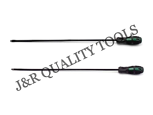 VCT 2pc 22-1/2" Inch Extra Long Thin Shaft Jumbo Screwdriver Set Phillips & Flat