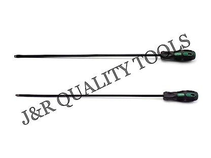 VCT 2pc 22-1/2" Inch Extra Long Thin Shaft Jumbo Screwdriver Set Phillips & Flat