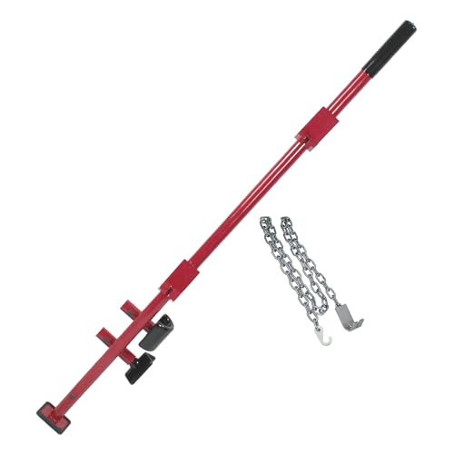 Champ Leverage Bar - 52” Alignment, Prying, and Pulling Stick with 3 Interchangeable Rubber Feet and 6 ft Chain Hook for Auto Body Frame and Panel Repair