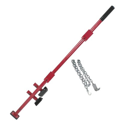 Champ Leverage Bar - 52” Alignment, Prying, and Pulling Stick with 3 Interchangeable Rubber Feet and 6 ft Chain Hook for Auto Body Frame and Panel Repair