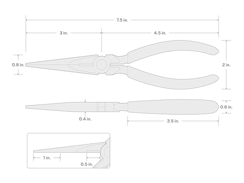 TEKTON 7 Inch Long Nose Pliers | PGF10007 - color: Serrated Jaw, size: 7 Inch Straight