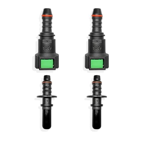 2 Sets Fuel Line Quick Connect Straight Fittings, 9.89mm to ID 8mm | Nylon Fuel Line Connectors Straight Pipe Connector, Quick Release Fuel Connector - color: 2 Sets Fuel Line Quick Connect SAE 9.89mm to ID 8mm