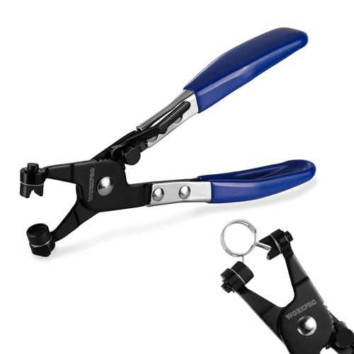WORKPRO Hose Clamp Pliers | Hose Clamp Tool with Swivel Flat Band for Removal and Installation of Spring Hose Clamps, for Automotive Fuel Oil Water Hose