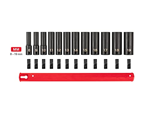 TEKTON 3/8 Inch Drive Impact Socket Set, 12-Piece | SID91103 - size: 12-Piece (5/16-3/4 in.), style: Deep