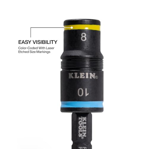 Klein Tools 32931M 2-in-1 Metric Impact Socket Set, 1 Flip Socket with 2 Metric Hex Sizes, 8mm and 10mm, Impact Rated 2-Inch Shaft - style: 2-in-1