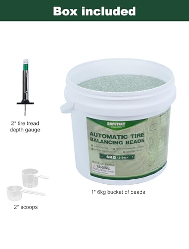 Tire Balance Beads 13.2 LBS / 6 kg Balancing Beads, Tempered Glass Tire Beads for Balance for Trucks, Trailer, Off-Road Vehicles, with Tire Tread Depth Gauge - size: 13.2 lb (6 kg)