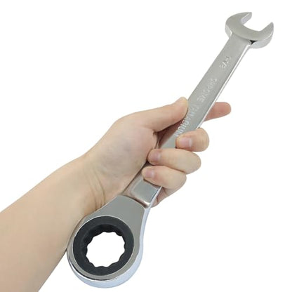 1-1/8 Inch Ratchet Wrench Imperial Ratcheting Combination Wrench, 12 Point, 72 Teeth for Projects SAE Tight Spaces - size: 1-1/8 Inch